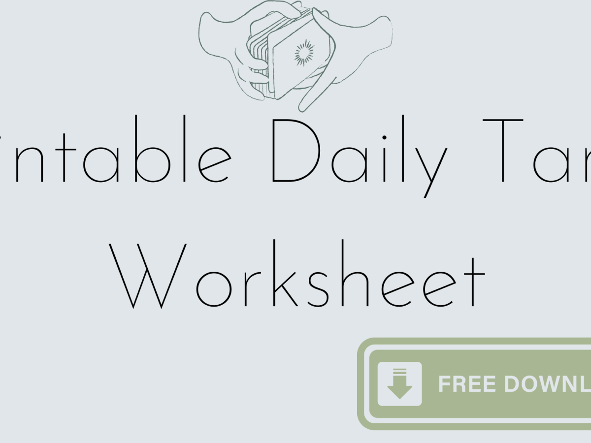 Printable daily tarot Worksheet